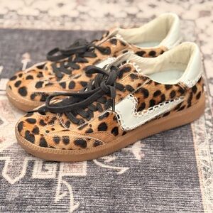 Dolce Vita Leopard Print Sneakers with Black Laces